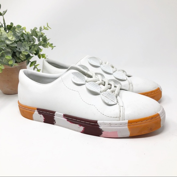 Zara Woman White Sneaker With Colorful Sole - Picture 3 of 11